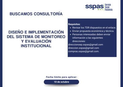 Diseño e implementación del sistema de monitoreo y evaluación