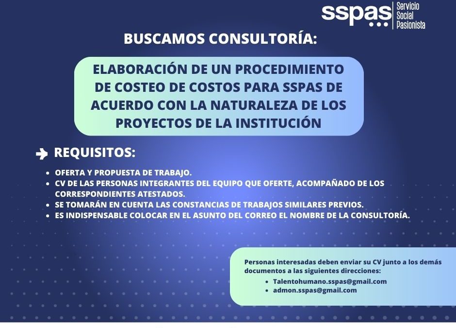 Elaboración de un procedimiento de costeo de costos indirectos para SSPAS de acuerdo con la naturaleza de los proyectos de la institución