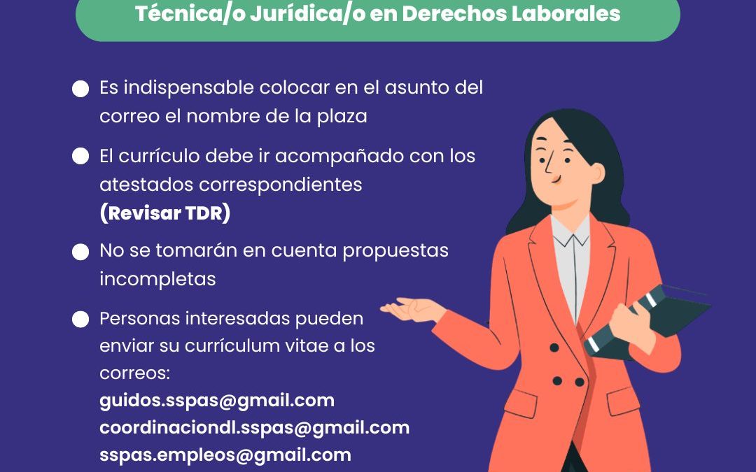 Técnico o Técnica Jurídica en Derechos Laborales