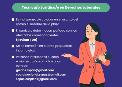 Técnico o Técnica Jurídica en Derechos Laborales
